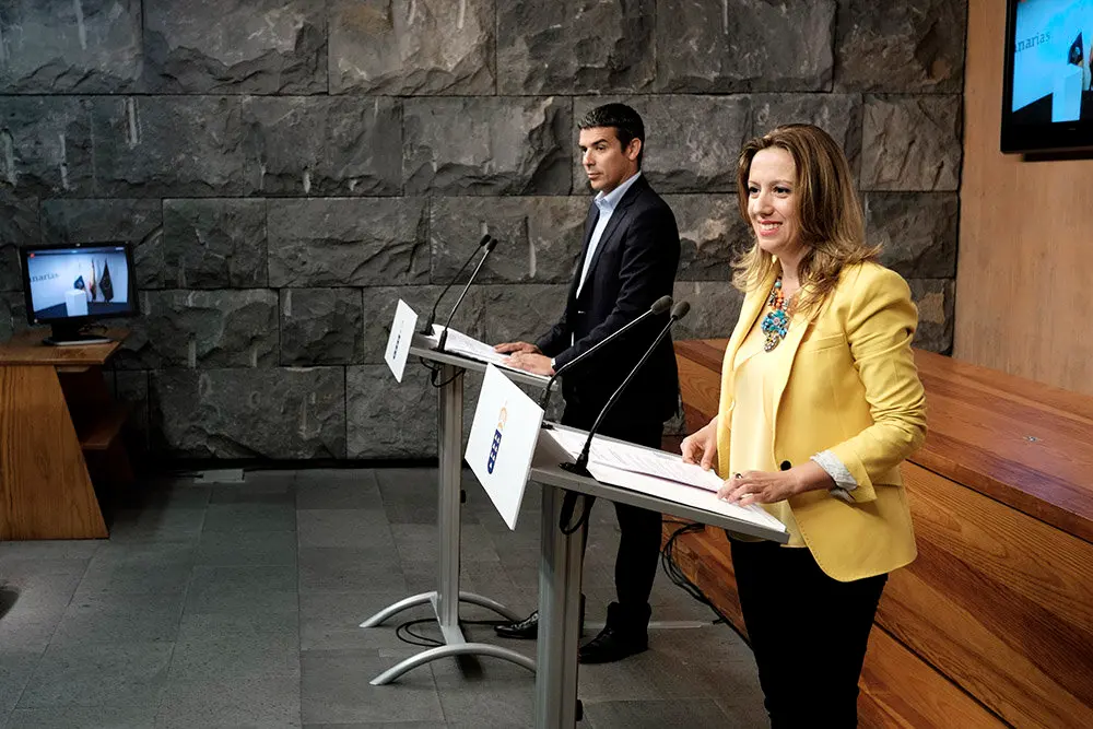 Rueda de prensa de la Consejera de Hacienda, Rosa Davila y del Consejero de Agricultura, Narvay Quintero tras el segundo consejo de Gobierno de la legislatura.