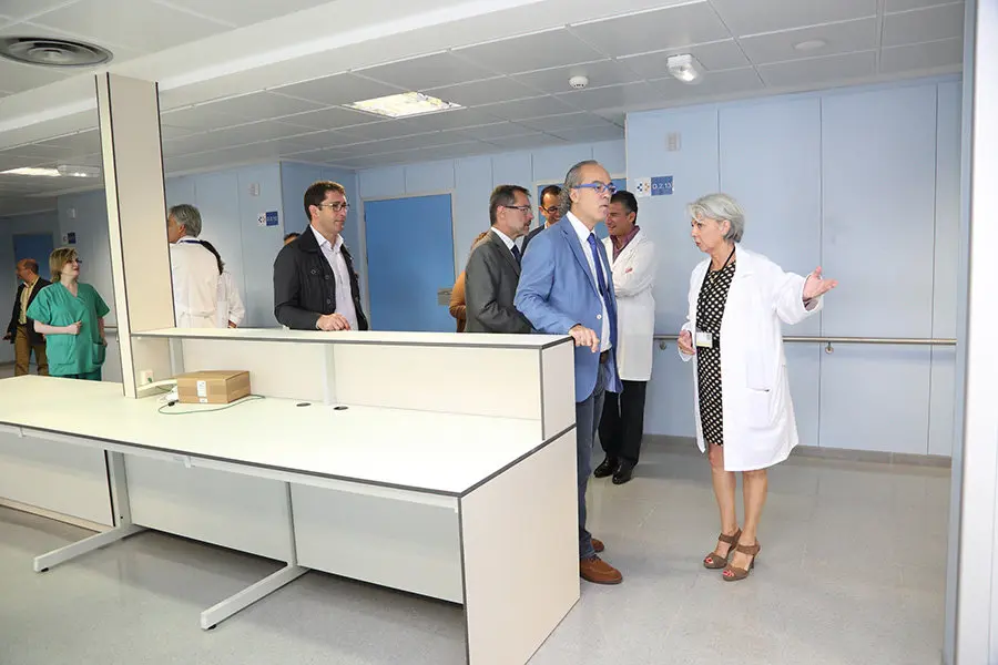 Momento de la visita a las obras del Hospital de Fuerteventura