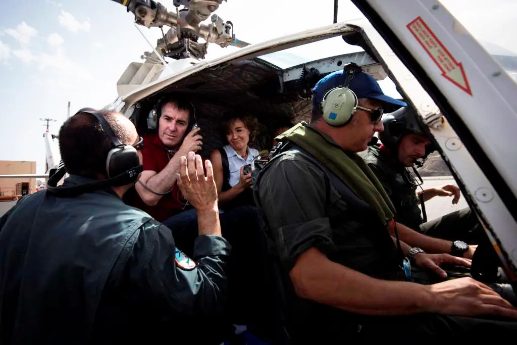 Clavijo y Tejerina tras sobrevolar la zona 1