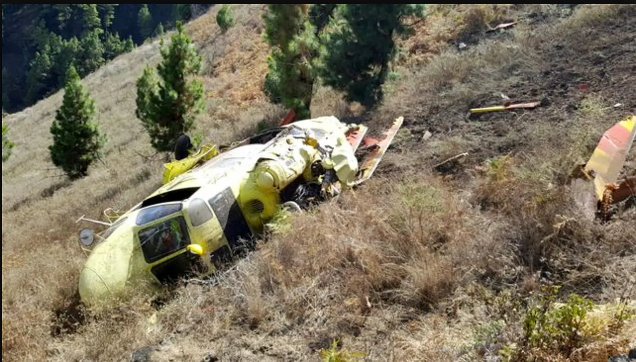 HELICOPTERO SINIESTRADO EN LA PALMA
