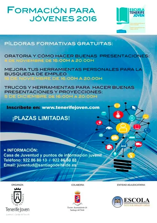 Cartel de los cursos a desarrollar