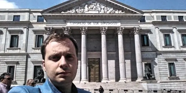 Jonathan G&oacute;mez Cantero, el pasado jueves ante el Congreso de los Diputados. Foto Twitter