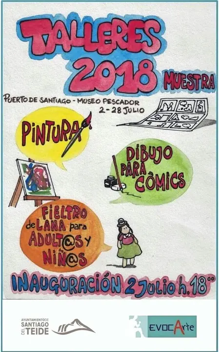Cartel de la exposici&oacute;n de talleres art&iacute;sticos_Fotor