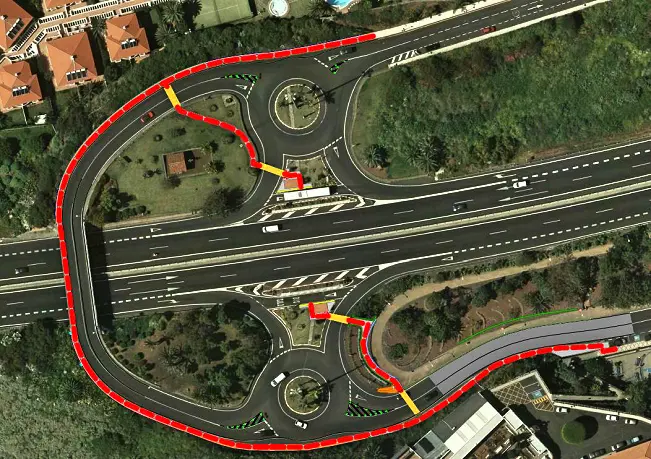 Plano itinerario peatonal paradas La Quinta_Fotor