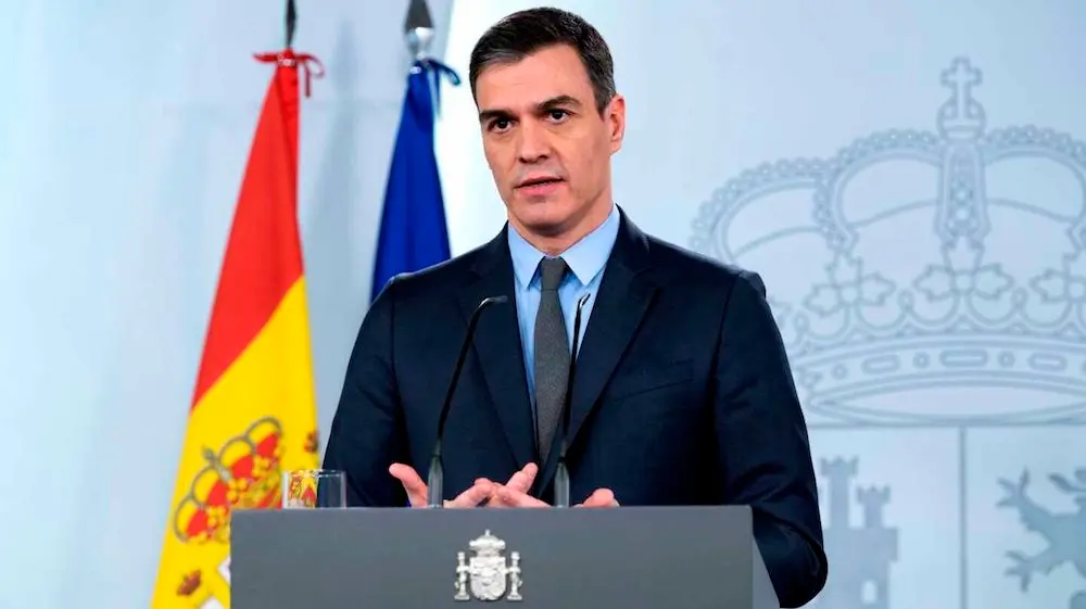 Pedro S&aacute;nchez en rueda de prensa.