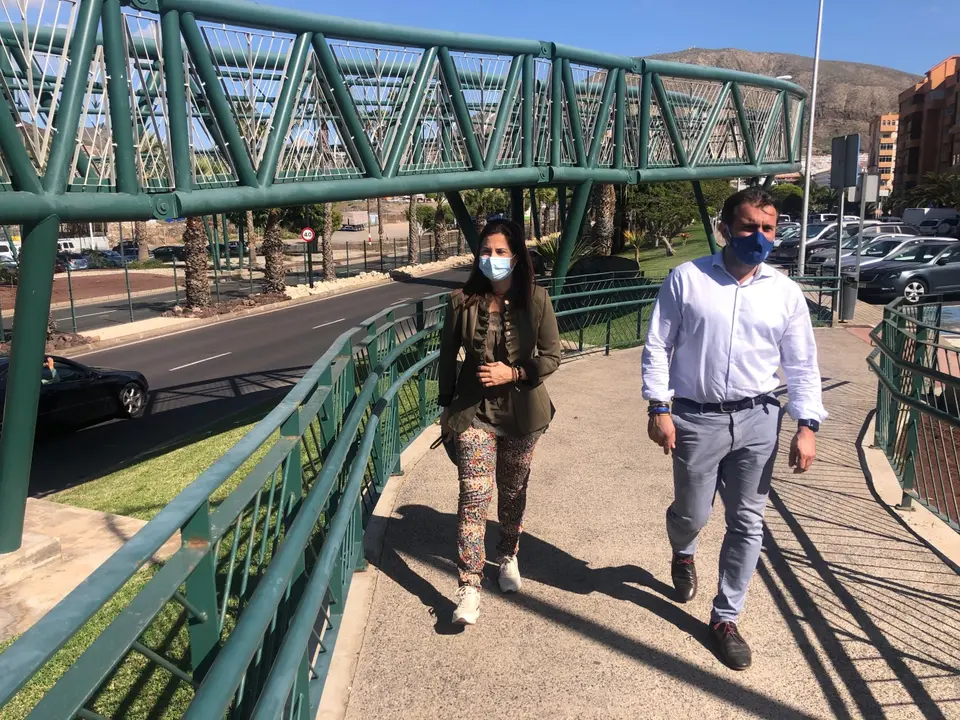 PP Arona Agueda Fumero visita avenida chayofita en los cristianos_Fotor