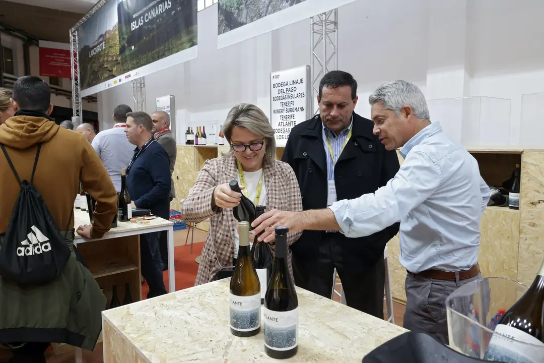 La consejera Alicia Vanoostende destac&oacute; el trabajo de los bodegueros canarios presentes en la feria(1)