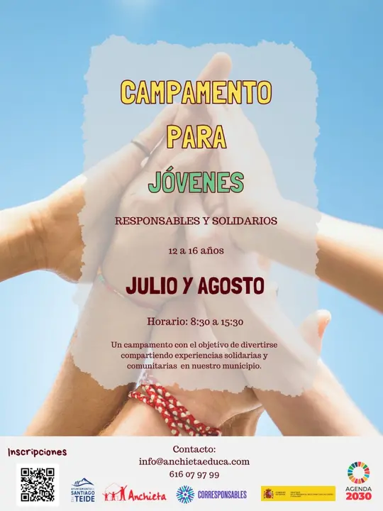 Cartel del campamento urbano para j&oacute;venes de Santiago del Teide(1)