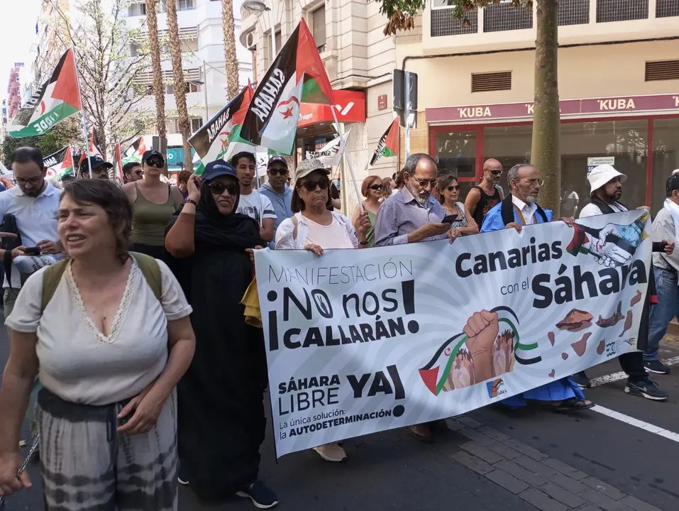 Recortes cero saharaui Durante la manifestacion