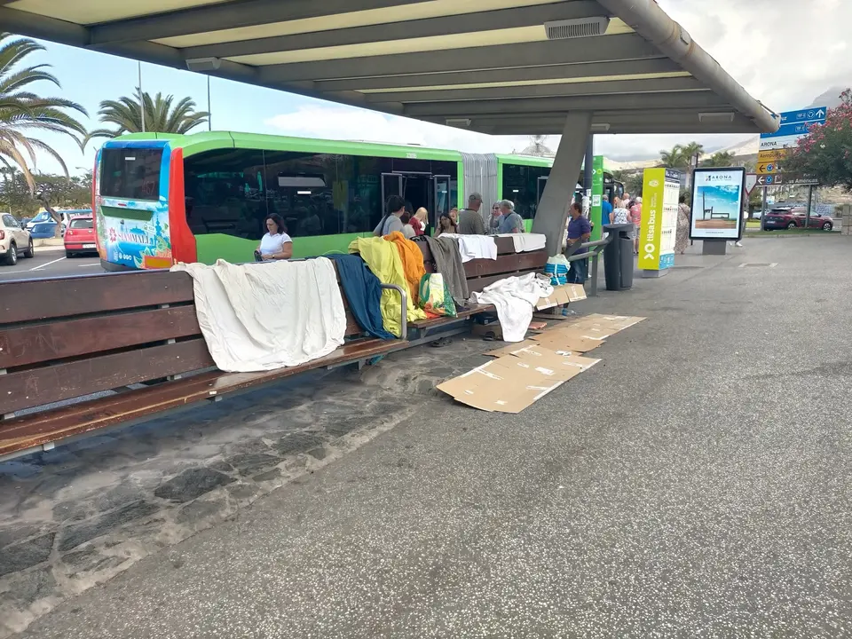 Parada de guaguas de Los Cristianos