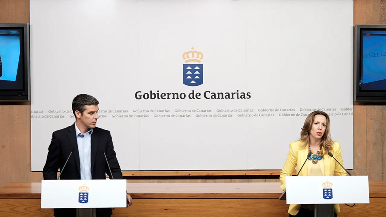 Rueda de prensa de la Consejera de Hacienda, Rosa D&middot;vila y del Consejero de Agricultura, Narvay Quintero tras el segundo consejo de Gobierno de la legislatura.