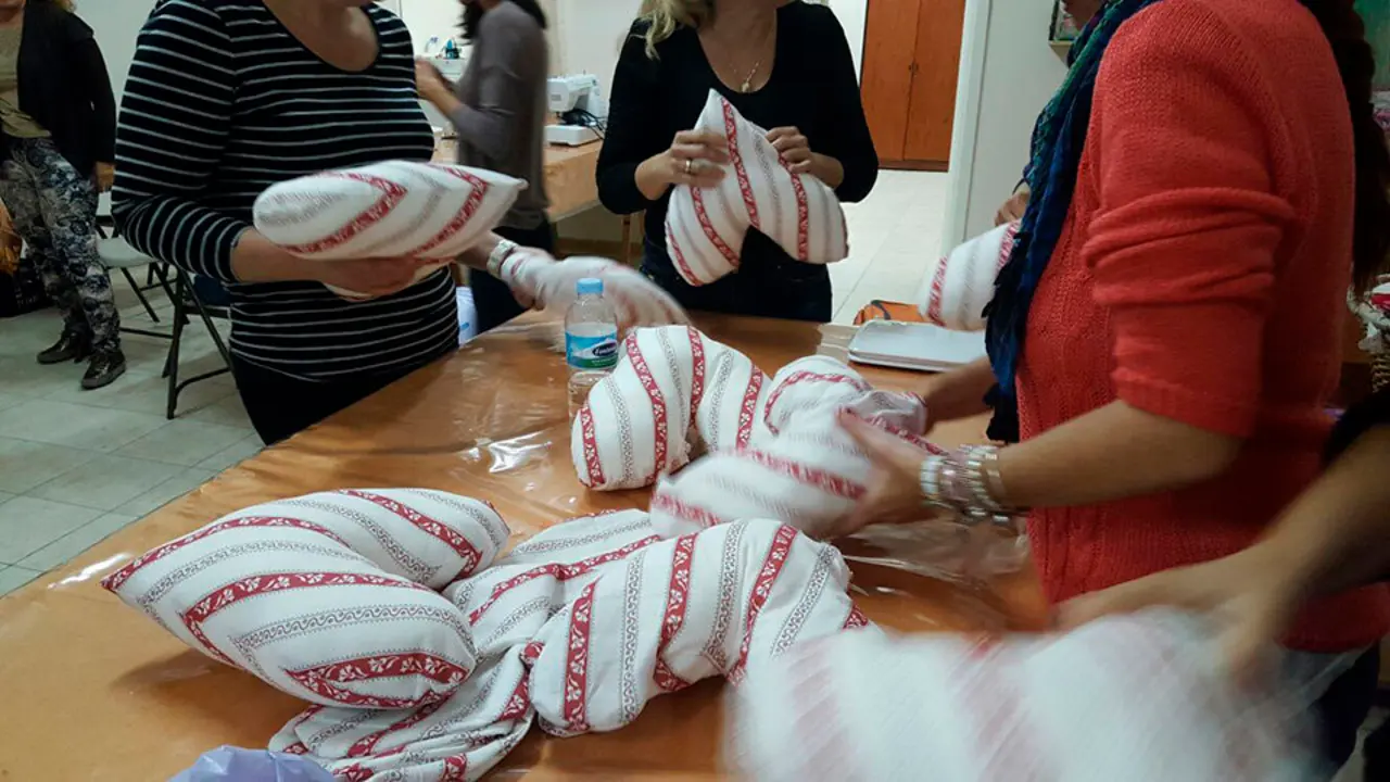 Foto del taller de cojines terap&eacute;uticos