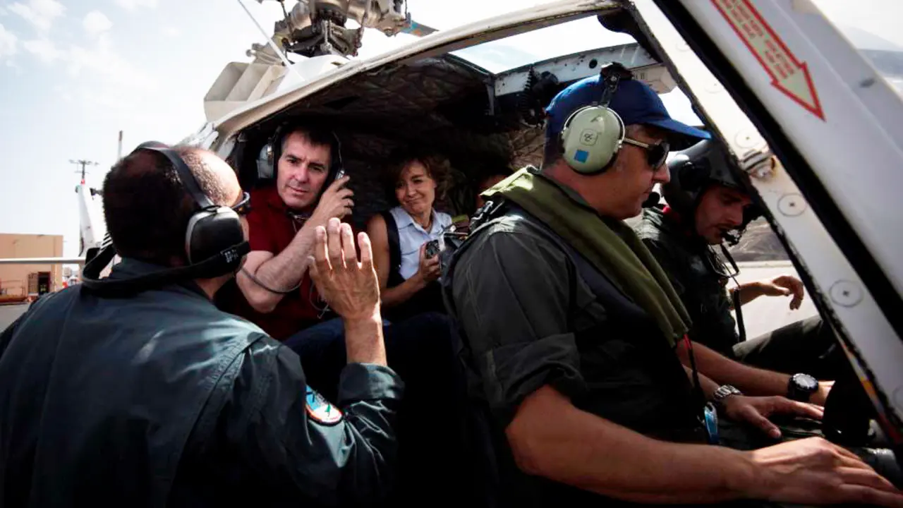 Clavijo y Tejerina tras sobrevolar la zona 1