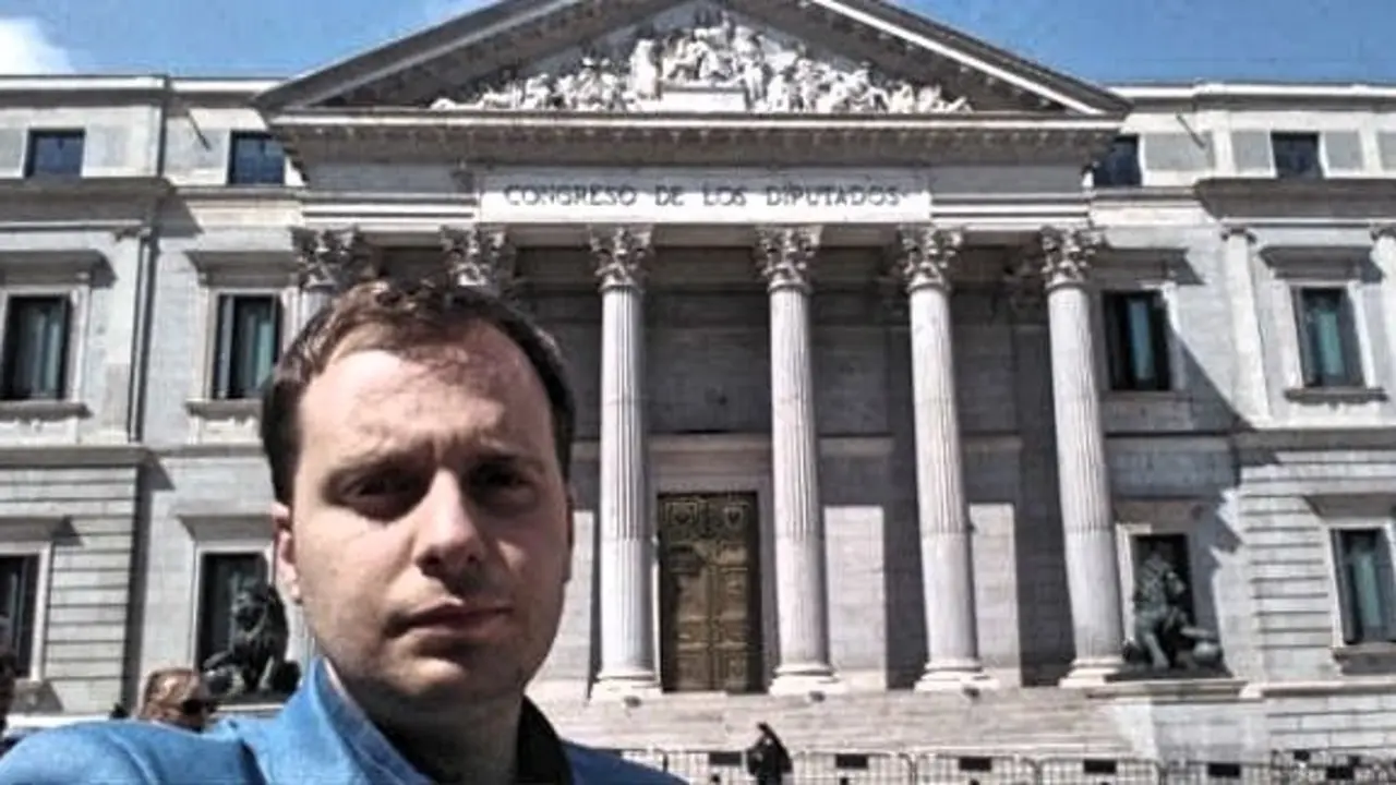 Jonathan G&oacute;mez Cantero, el pasado jueves ante el Congreso de los Diputados. Foto Twitter