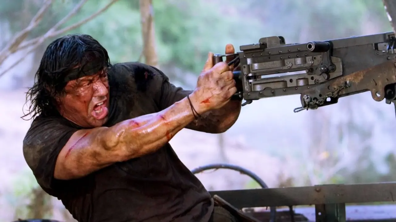 Sylvester Stallone as "John Rambo" while shooting in Chiang Mai, Thailand.  Photo by Karen Ballard Karen Ballard