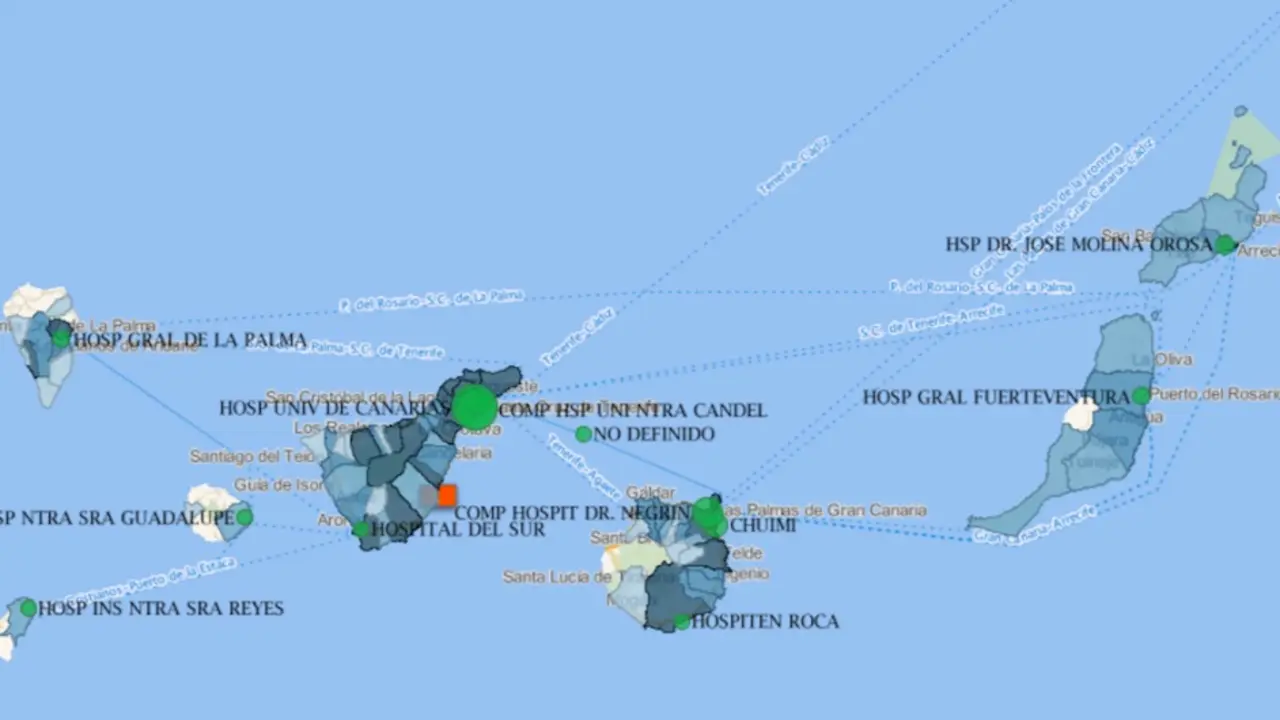 Mapa casos coronavirus por zonas geograficas canarias, sol del sur, publicado 5 abril 2020