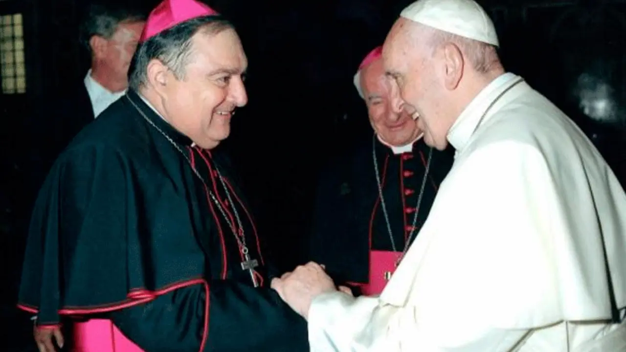Obispo de Canarias, Jos&eacute; Mazuelos P&eacute;rez y el Papa Benedicto XV,_Fotor