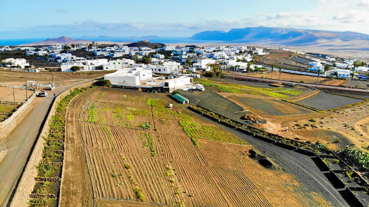 Paisaje agr&iacute;cola y urbano en Lanzarote_Fotor