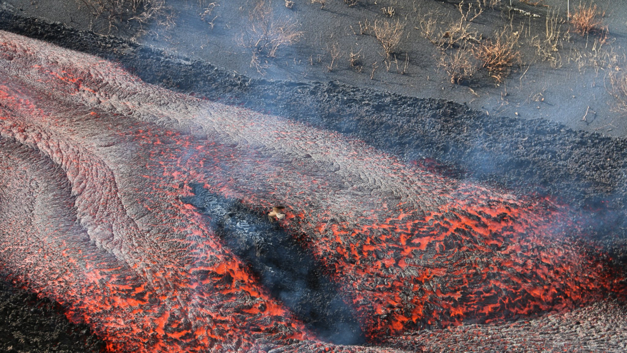 Colada lava volc&aacute;n la palma