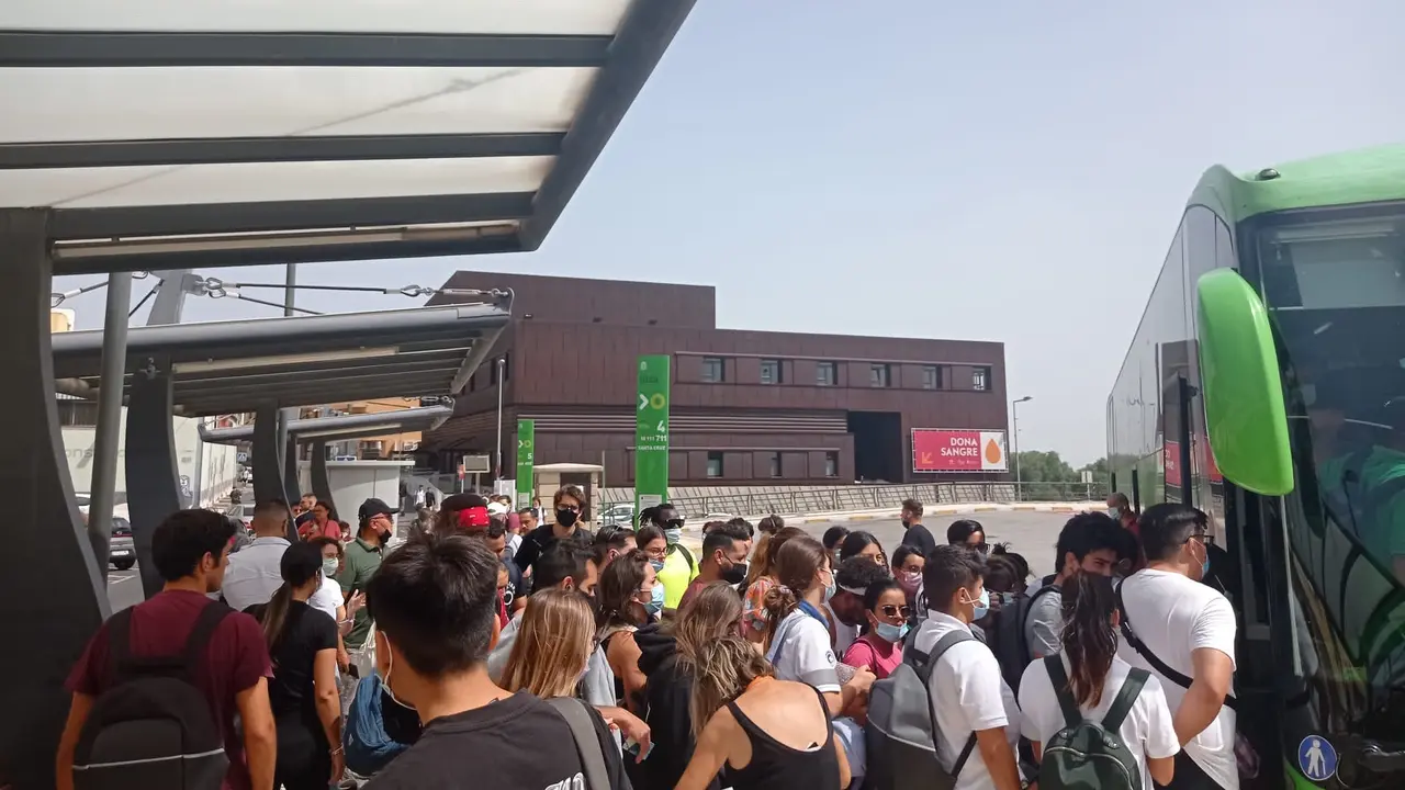 Parada en rotonda de San Isidro junto a la TF-1(1)