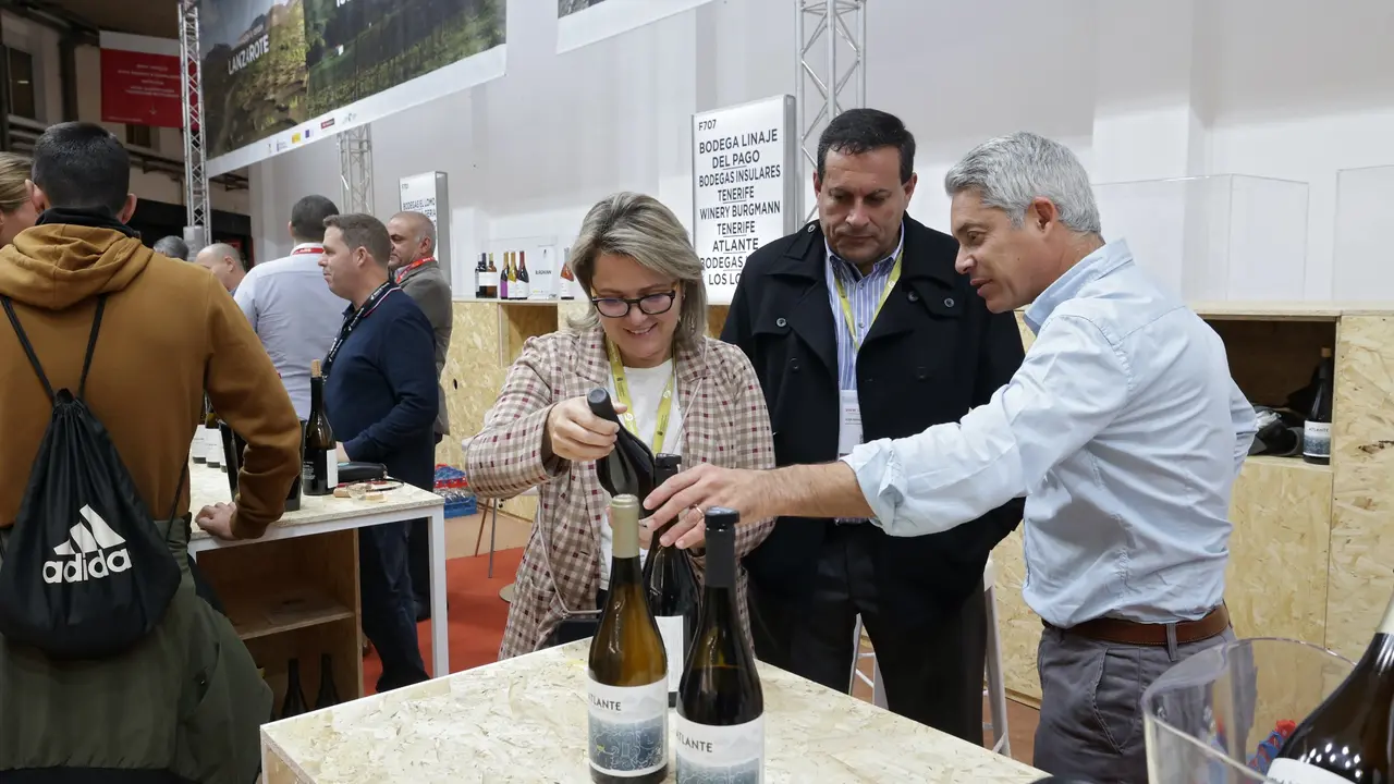 La consejera Alicia Vanoostende destac&oacute; el trabajo de los bodegueros canarios presentes en la feria(1)