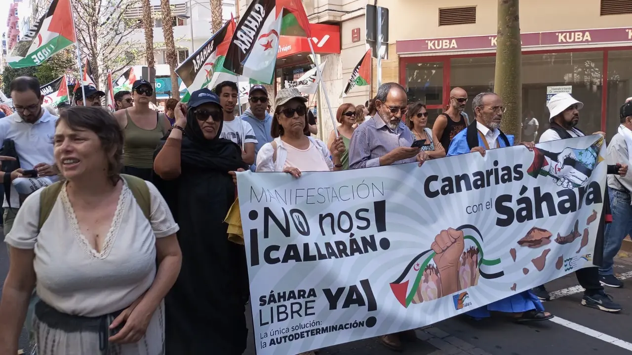 Recortes cero saharaui Durante la manifestacion