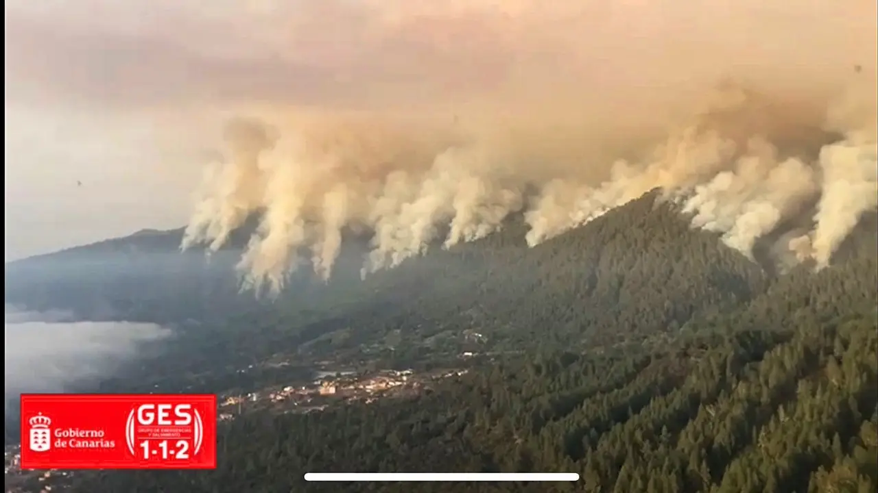 Incendio en la zona noroeste de Tenerife esta tarde