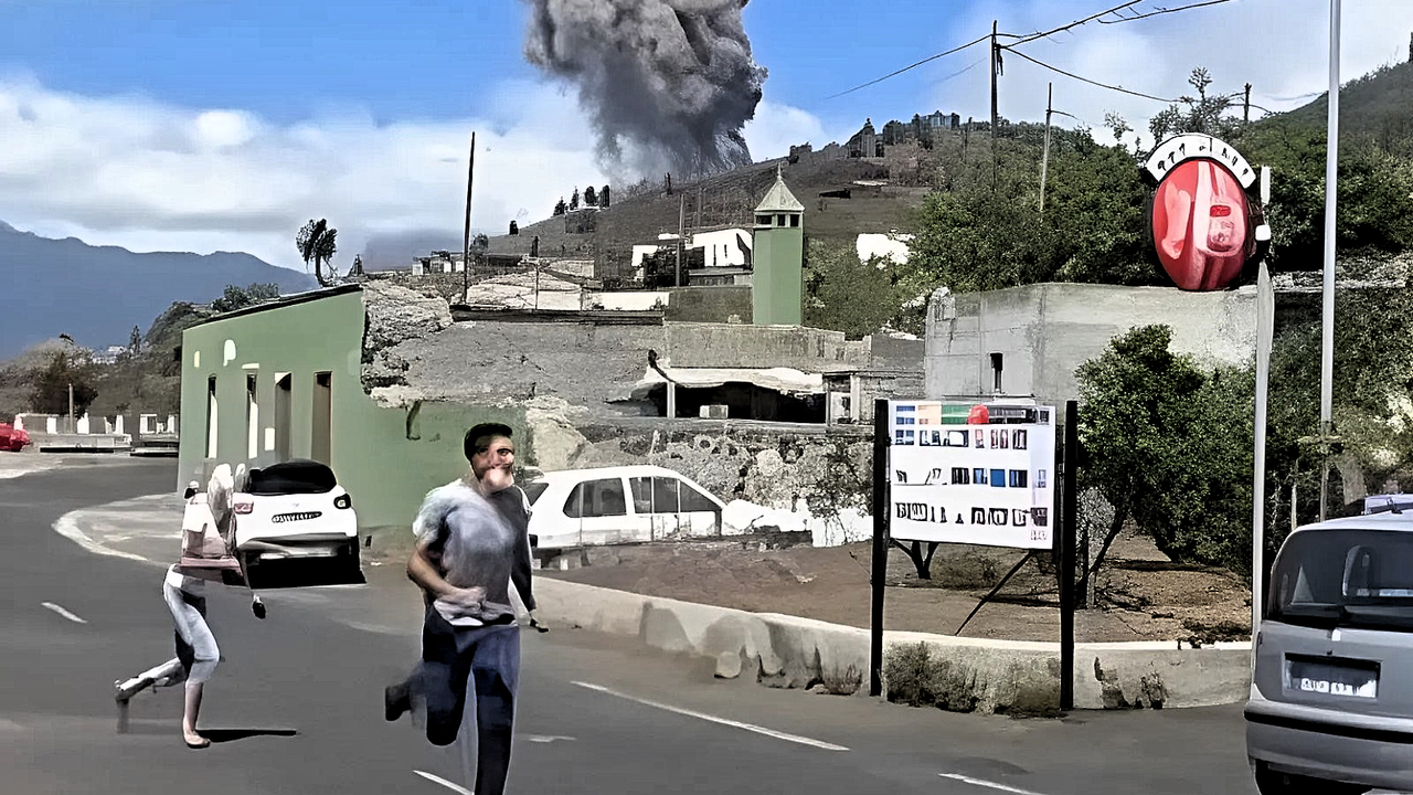personas huyen de la erupci&oacute;n debido a que no fueron evacuadas de forma preventiva(1)
