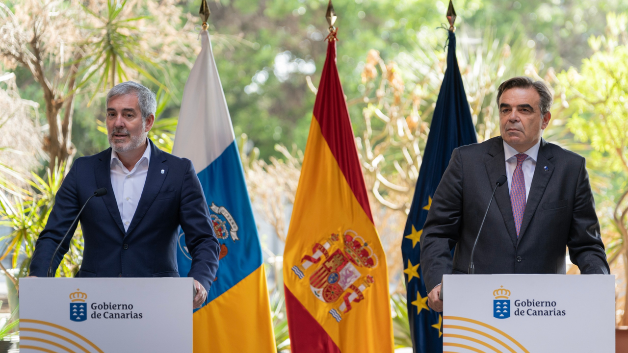 Margaritis Schin&aacute;s, vicepresidente de la comisi&oacute;n europea, visita Tenerife