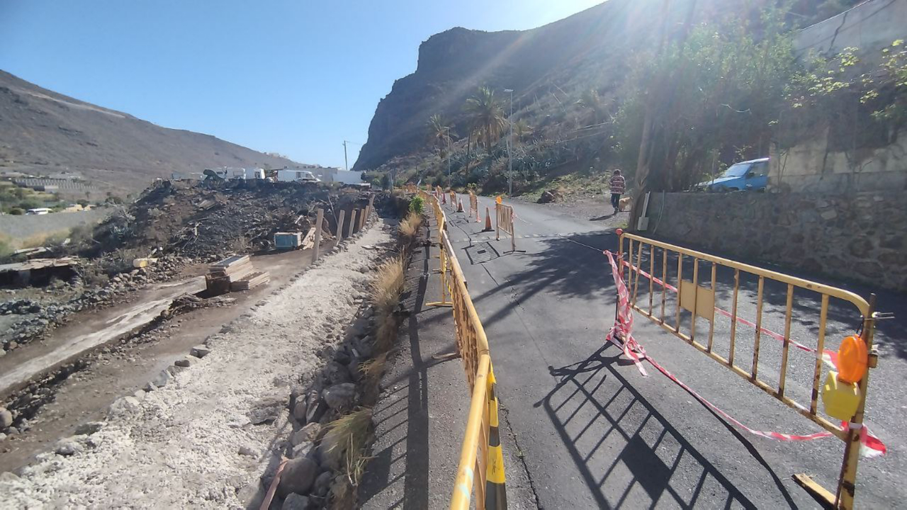 Obras de mejora de la carretera del barranco de La Villa