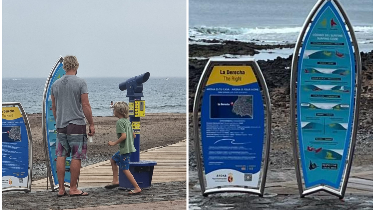 Carteles informativos olas para surferos