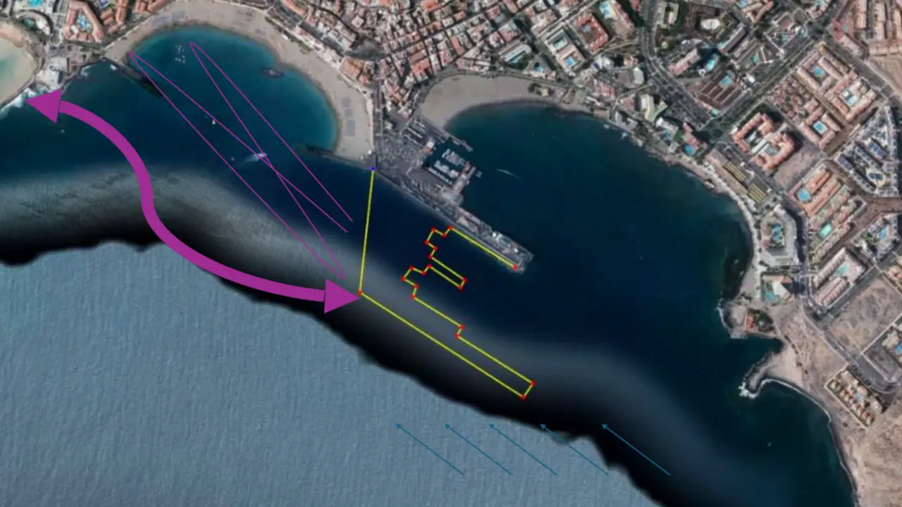 Afecci&oacute;n de las playas de Las Vistas y Los Cristianos por la ampliaci&oacute;n del puerto de Los Cristianos