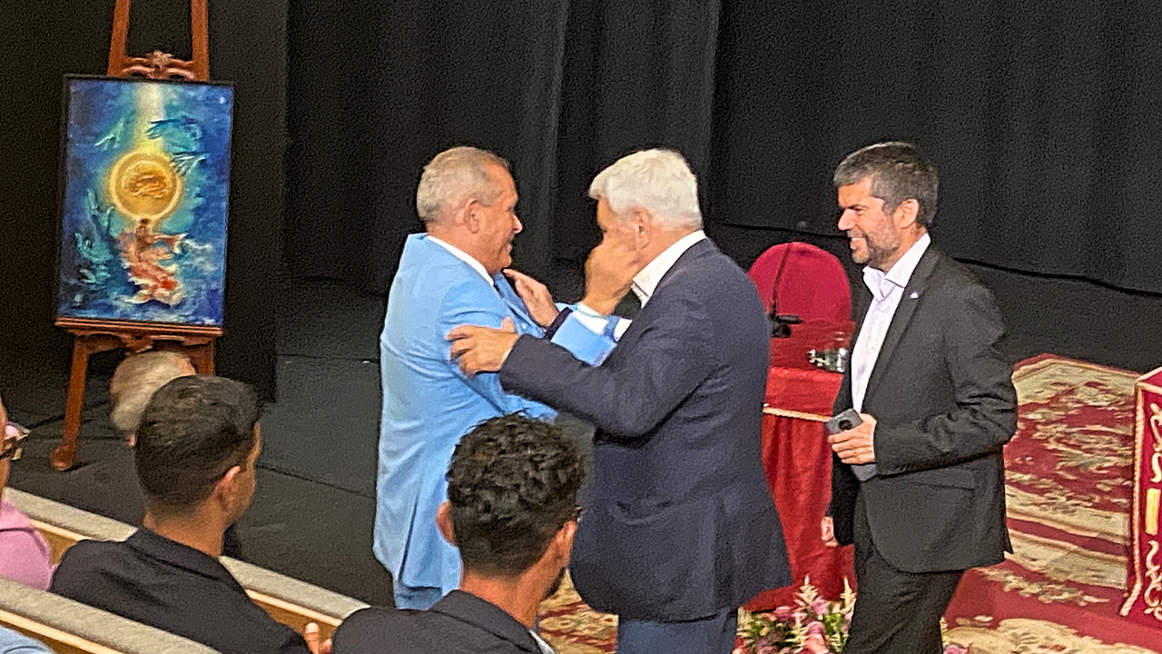 Efra&iacute;n Medina, Rodr&iacute;guez Fraga y el Rector de la ULL