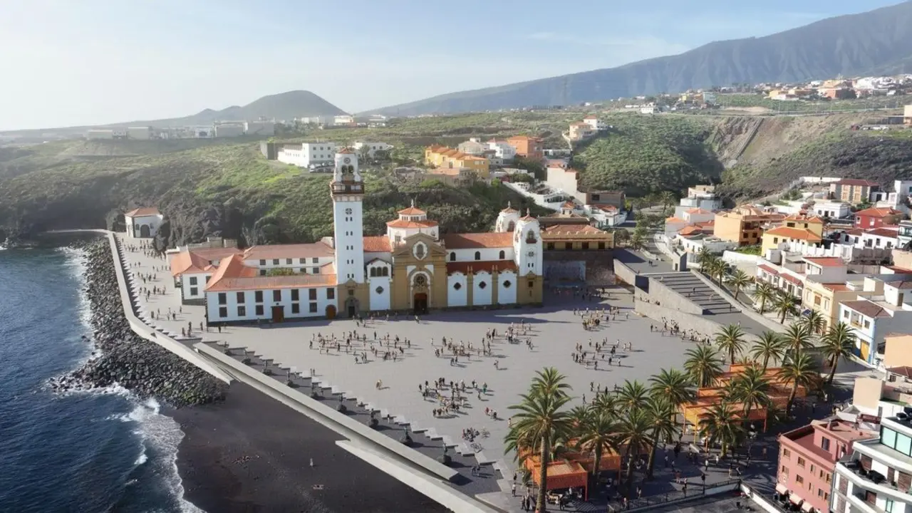 La construcci&oacute;n del dique permitir&aacute; recuperar la playa de San Blas, junto a la Bas&iacute;lica