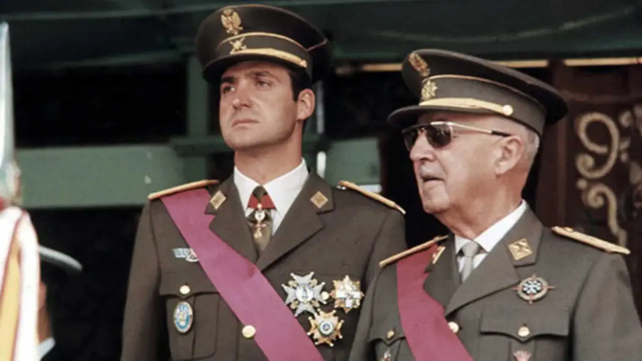 Rey Juan Carlos con el dictador Franco