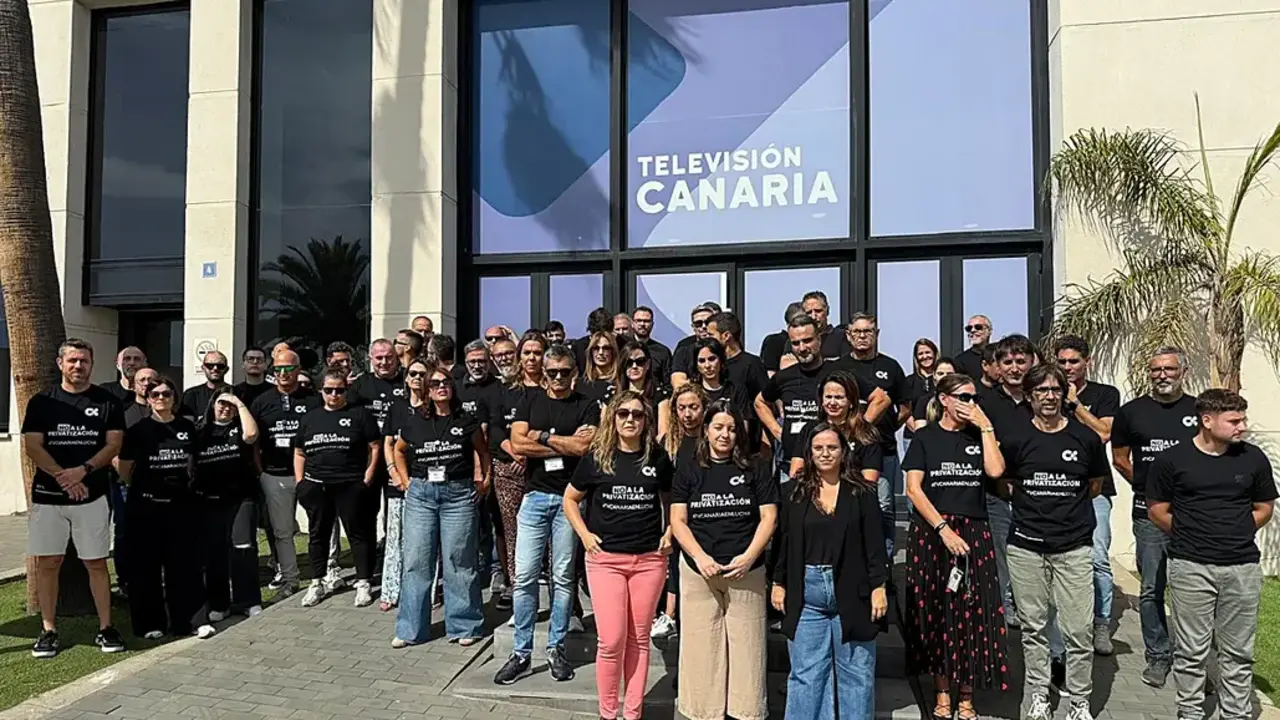 Trabajadores de RTVC que mantiene la lucha contra la privatizaci&oacute;n del ente