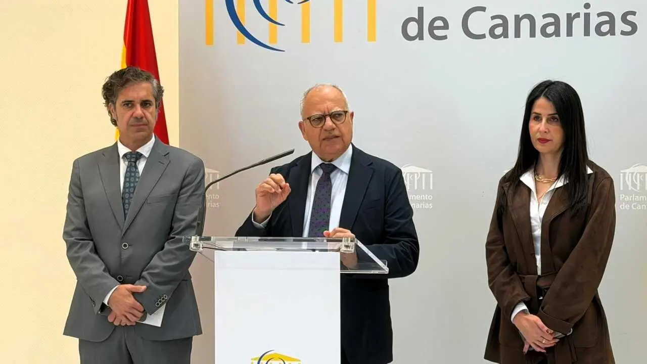 Los tres diputados regionales de ASG en el Parlamento de Canarias.
