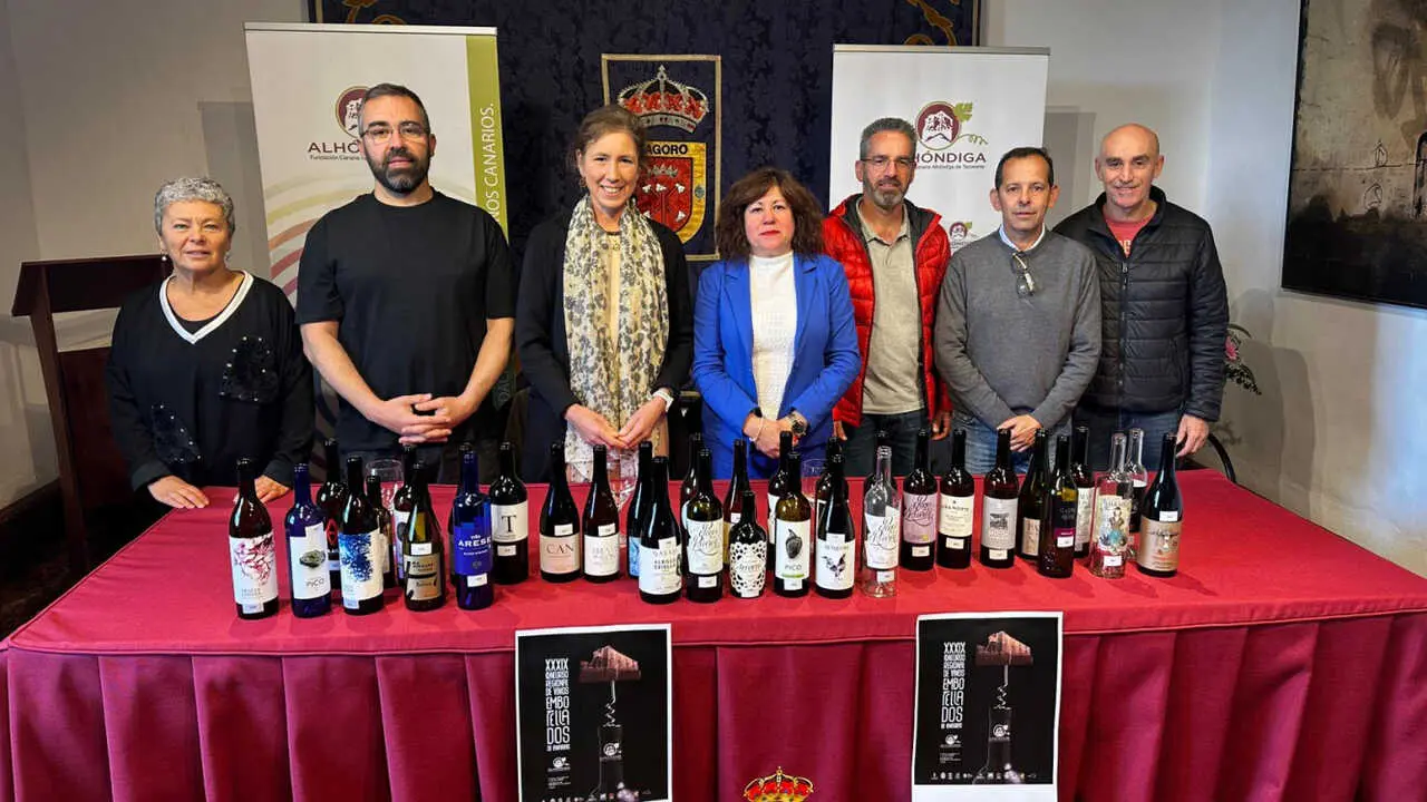 Acto de revelaci&oacute;n de premiados del 39 Concurso Regional de Vinos Embotellados de Canarias ALH&Oacute;NDIGA