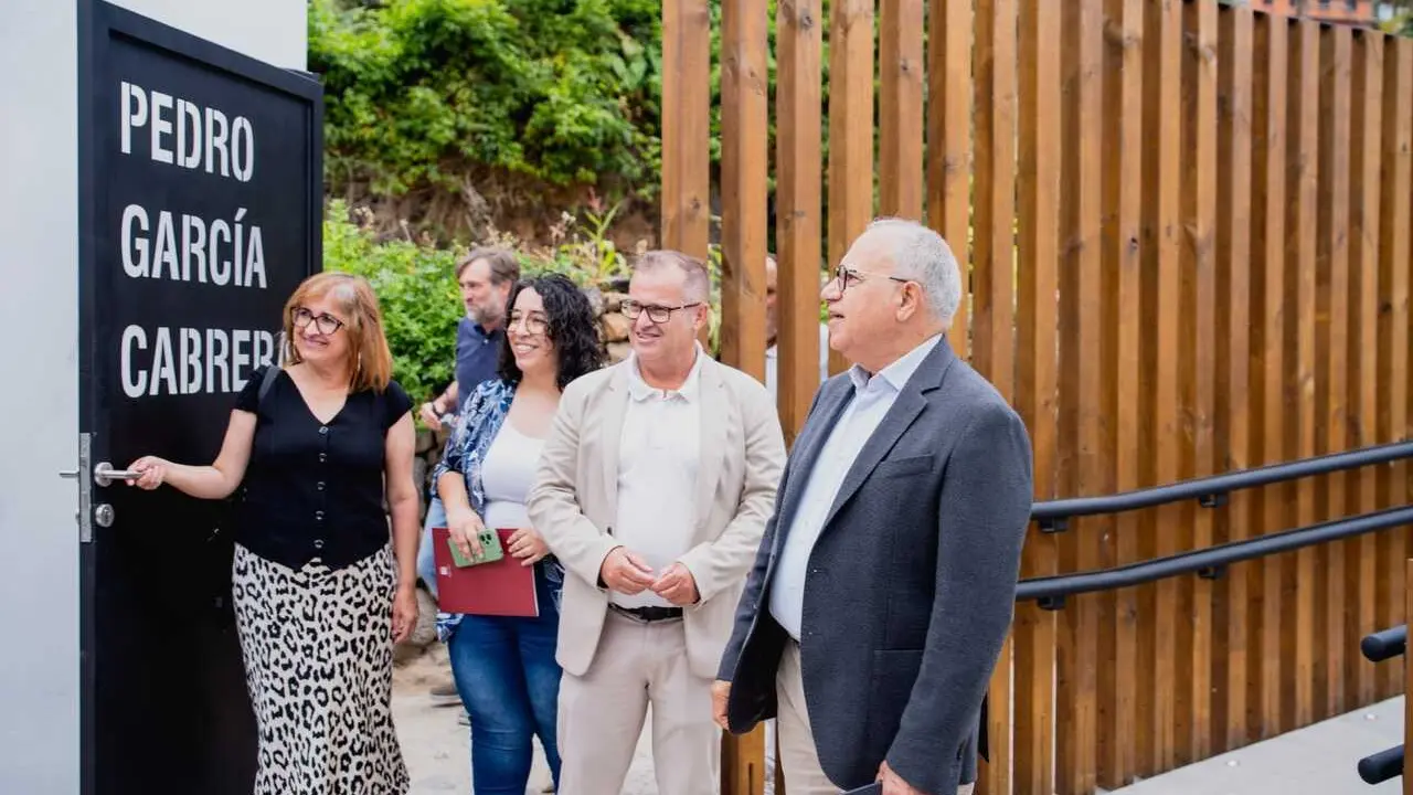 Casimirso Curbelo y Emiliano Coello en la reapertura de la casa