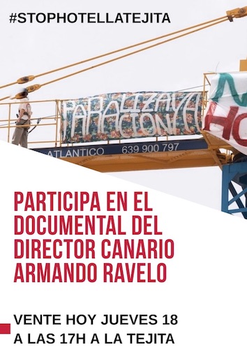 convocatoria documental #stophotellatejita de Armando Ravelo (18 junio 2020)