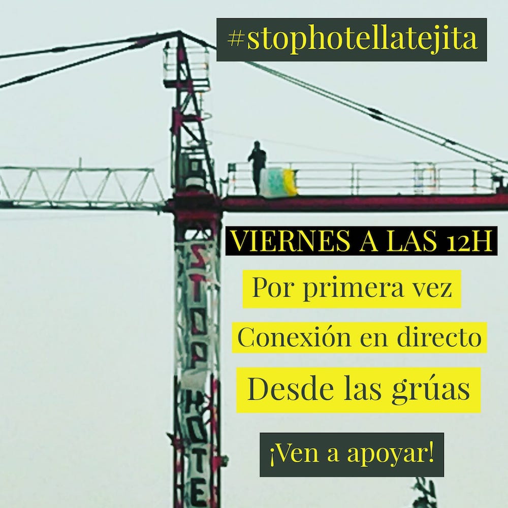 convocatoria rueda de prensa desde las gruas playa la tejita, 19 junio 2020