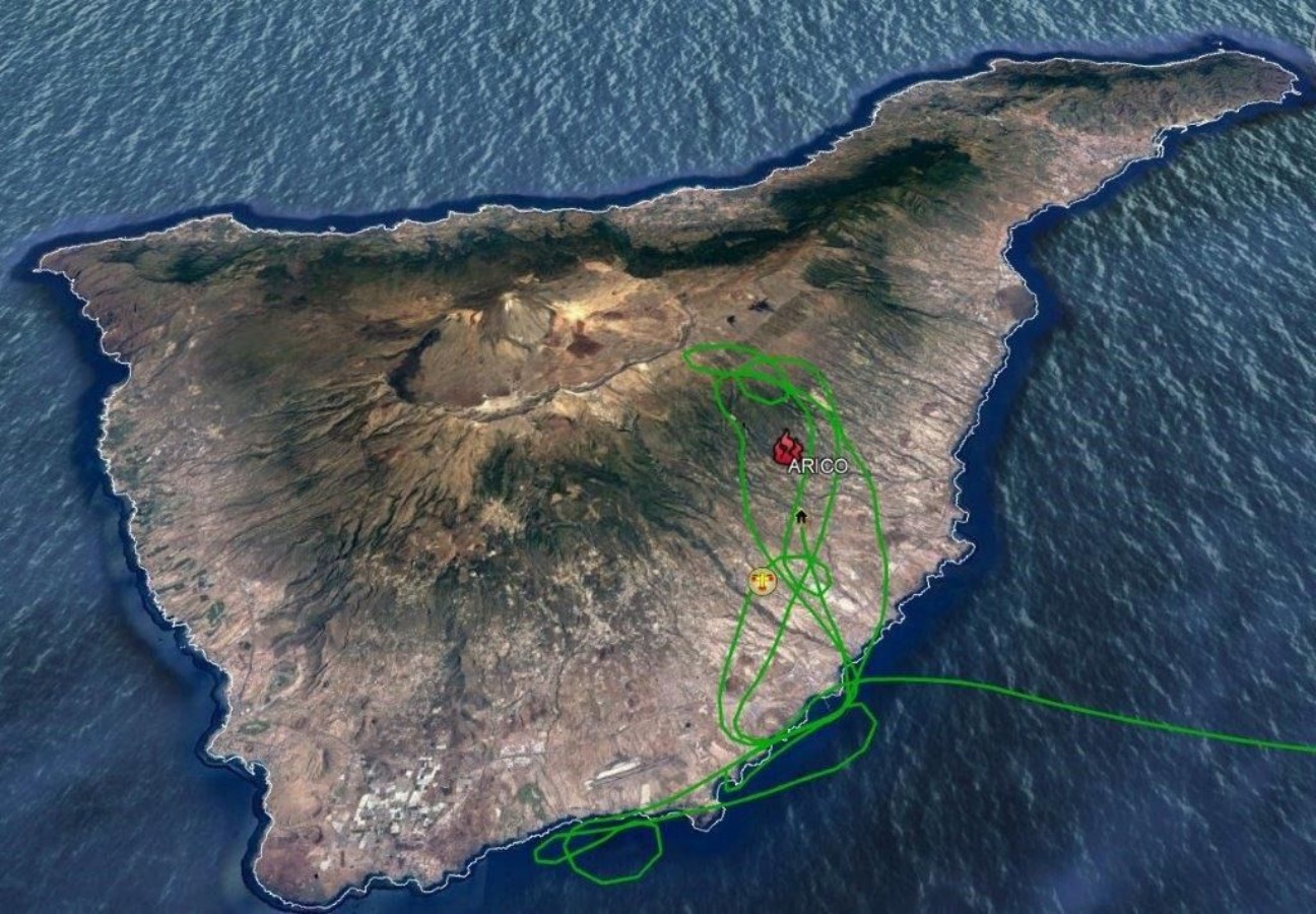 Ruta aviones incendio Arico E_Fotor