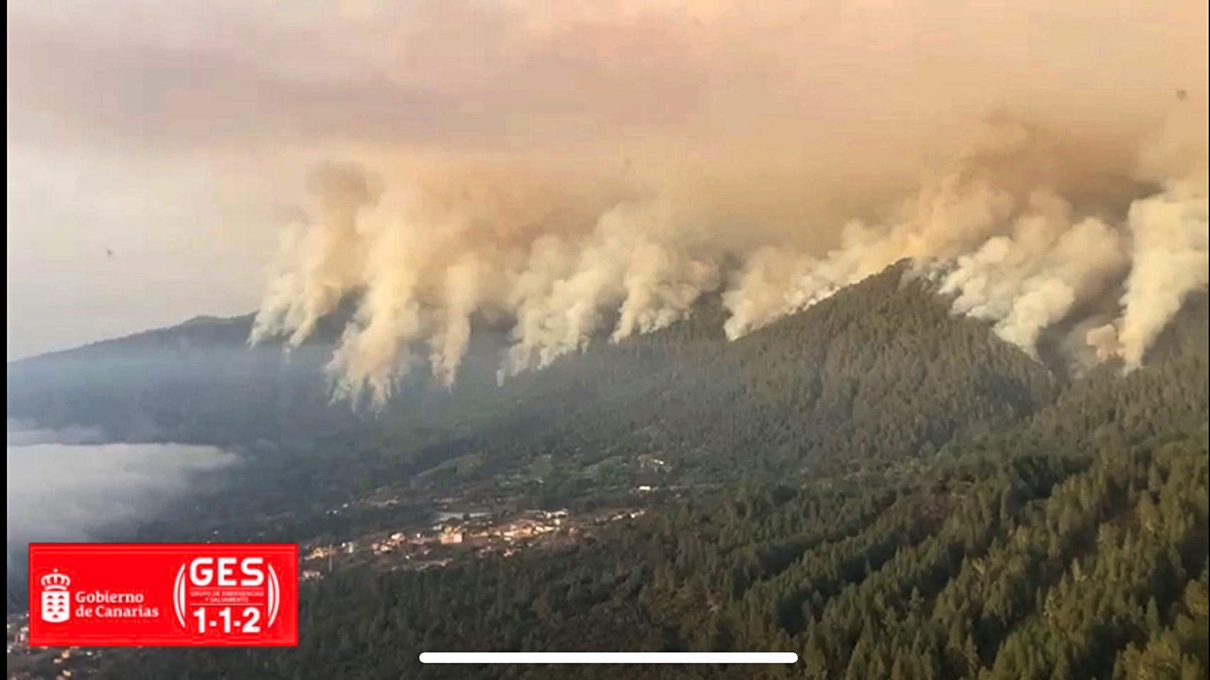 Incendio en la zona noroeste de Tenerife esta tarde